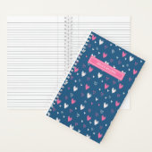 Cute Heart Potlood Stoodle Pattern Sweet Love Blue Notitieboek (Binnen)