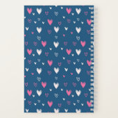 Cute Heart Potlood Stoodle Pattern Sweet Love Blue Notitieboek (Achterkant)