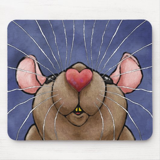 Cute Heart Rat Mousepad Muismat (Voorkant)