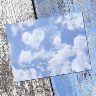 Cute Heart Shaped Cloud in Blue Sky Cheful Happy Briefkaart