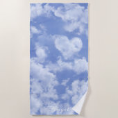 Cute Heart Shaped Cloud in Blue Sky Cheful Happy Strandlaken (Voorkant)