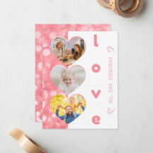 Cute Heart Shaped Photo Family Valentijnsdag Kaart