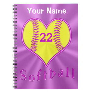 Cute Heart Shaped Softball-laptop - Aangepast Notitieboek