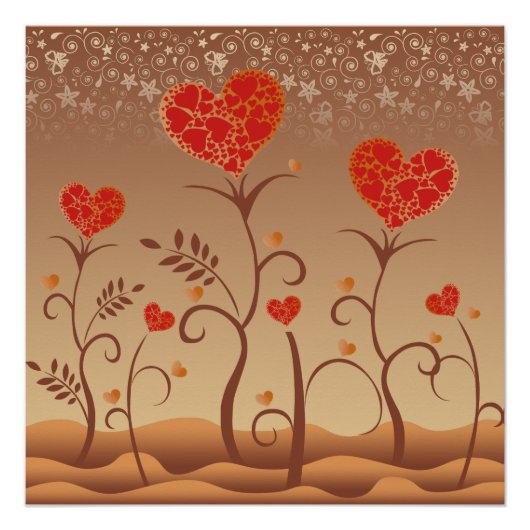 Cute Heart Tree Love Perfect Poster (Voorkant)