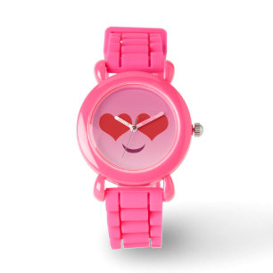 Cute Heart voor Eyes Pink emoji Horloge