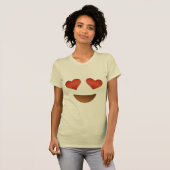 Cute Heart voor ogen emoji T-shirt (Voorkant volledig)