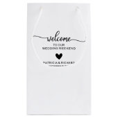 Cute Heart Wedding Welcome Hotel Klein Cadeauzakje (Achterkant)