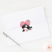 Cute Heart Whale Valentijn Vierkante Sticker (Envelop)