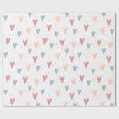 Cute Hearts and dots Valentines Pattern Cadeaupapier (Vlak)
