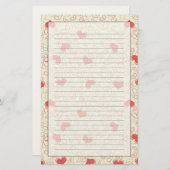 Cute Hearts Background Briefpapier (Voorkant / Achterkant)