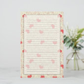 Cute Hearts Background Briefpapier (Staand voorkant)