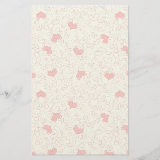 Cute Hearts Background Briefpapier (Voorkant)