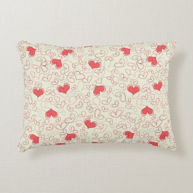 Cute Hearts Background Decoratief Kussen (Voorkant)