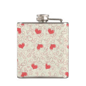 Cute Hearts Background Heupfles (Achterkant)