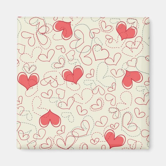 Cute Hearts Background Magneet (Voorkant)