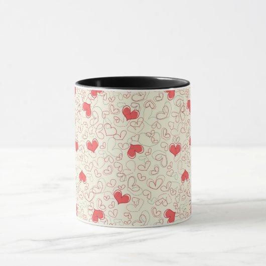 Cute Hearts Background Mok (Midden)
