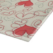 Cute Hearts Background Snijplank (Hoek)
