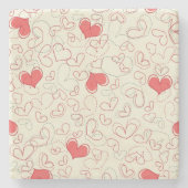 Cute Hearts Background Stenen Onderzetter (Voorkant)