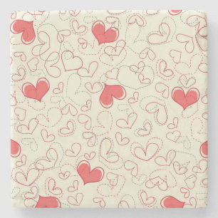 Cute Hearts Background Stenen Onderzetter