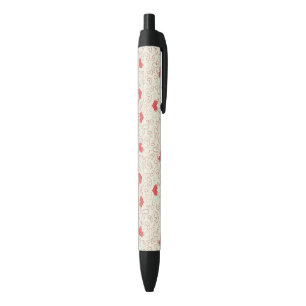 Cute Hearts Background Zwarte Inkt Pen