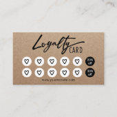 Cute Hearts Beauty Salon Spa Rustic Kraft Loyalty (Voorkant)