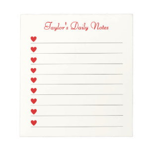 Cute Hearts Dagelijkse Notities Valentijnsdag Cade Notitieblok