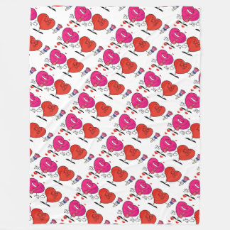 Cute Hearts Fleece Deken
