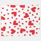 Cute Hearts Fleece Deken (Voorkant (Horizontaal))