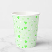 Cute Hearts Green Papieren Bekers (Links)