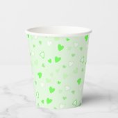 Cute Hearts Green Papieren Bekers (Voorkant)