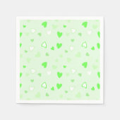 Cute Hearts Green Servet (Voorkant)