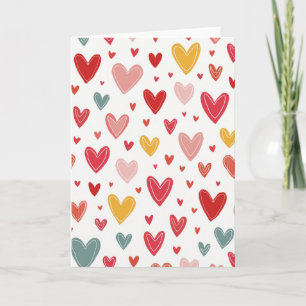 Cute Hearts Love Wenskaart Kaart
