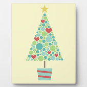 Cute hearts pastel moderne kerstboom fotoplaat (Voorkant)