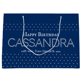 Cute Hearts Pattern Elegant Navy Blue  Groot Cadeauzakje