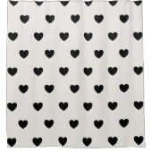 Cute Hearts Pattern in Chic Black en White Douchegordijn (Voorkant)