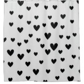 Cute Hearts Pattern in Chic Black en White Shower Douchegordijn (Voorkant)