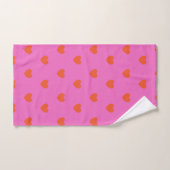 Cute Hearts Pattern in Roze en Rood Bad Handdoek (Handdoek)