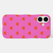 Cute Hearts Pattern in Roze en Rood Case-Mate iPhone Case (Achterkant (horizontaal))