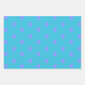 Cute Hearts Pattern in Turquoise Blue en Paars Inpakpapier Vel (Voorkant 2)