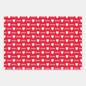 Cute Hearts Pattern Individually Personalized Inpakpapier Vel (Voorkant 2)