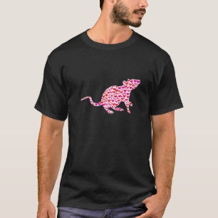 Cute Hearts Rat Funny Animals Lover Valentijnsdag T-shirt