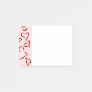 Cute Hearts Red Post-it® Notes