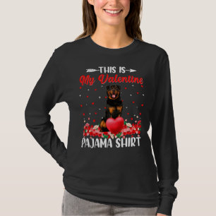 Cute Hearts Rottweiler Dog Puppy Lover Valentijns T-shirt
