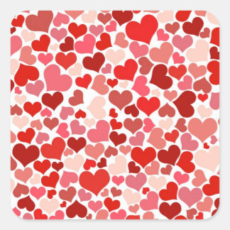 Cute Hearts Vierkante Sticker