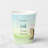 Cute Hedégel Cherry Blossom Papieren Bekers (Voorkant)