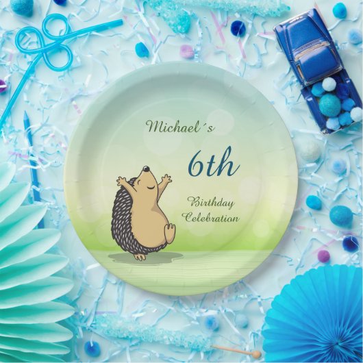 Cute Hedegel Custom Birthday Papieren Bordje (Feest)