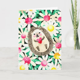 Cute Hedégel en Daisies alleen maar omdat Love Kaart