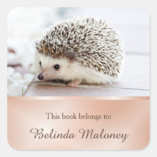 Cute Hedegel Foto Roos Gold Book School Vierkante Sticker