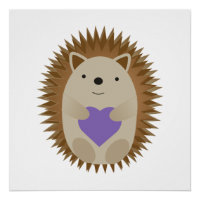 Cute Hedegel Holidng a Paars Heart