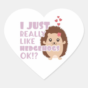 Cute Hedégel ik hou echt van egel. Hart Sticker